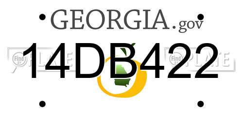 14DB422 Georgia License Plate