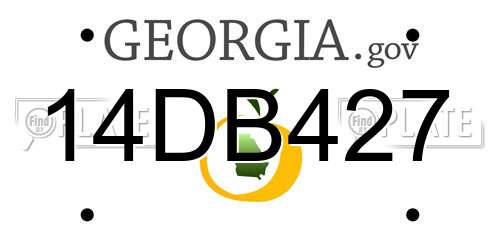 14DB427 Georgia License Plate