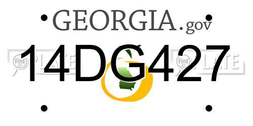 14DG427 Georgia License Plate