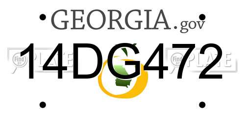14DG472 Georgia License Plate