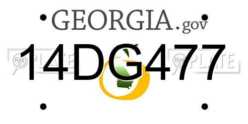 14DG477 Georgia License Plate