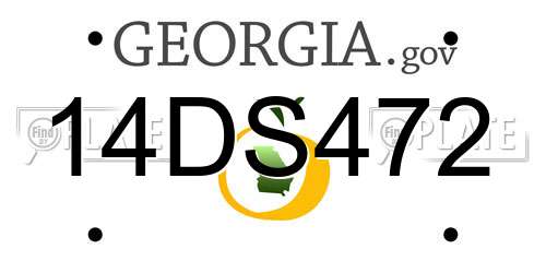 14DS472 Georgia License Plate