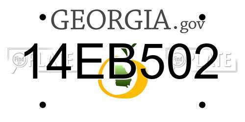 14EB502 Georgia License Plate