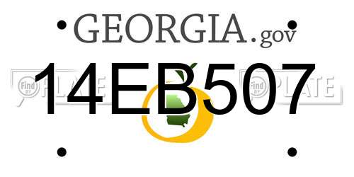 14EB507 Georgia License Plate