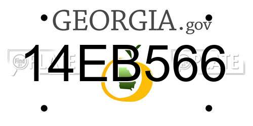 14EB566 Georgia License Plate