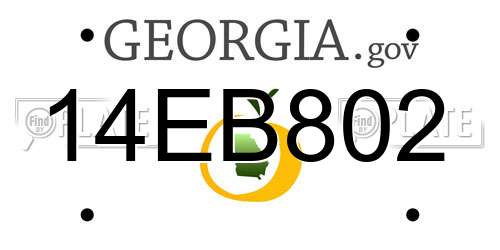 14EB802 Georgia License Plate