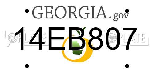 14EB807 Georgia License Plate