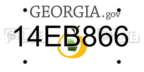 14EB866 Georgia License Plate