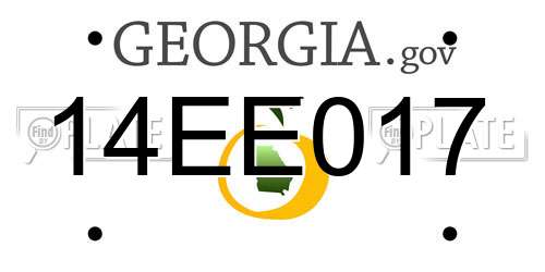 14EE017 Georgia License Plate