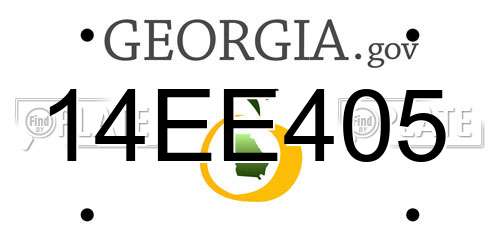 14EE405 Georgia License Plate