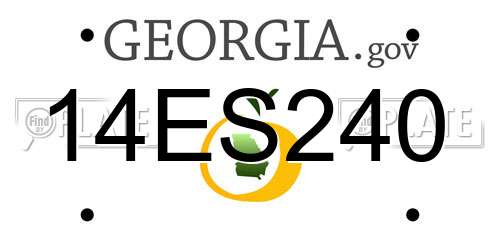 14ES240 Georgia License Plate