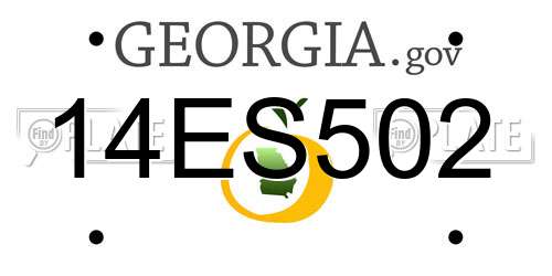 14ES502 Georgia License Plate
