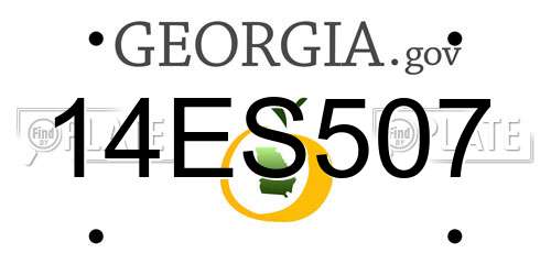 14ES507 Georgia License Plate
