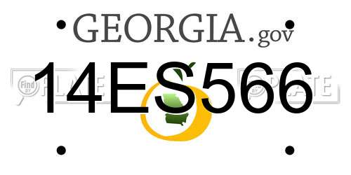 14ES566 Georgia License Plate