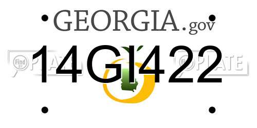14GI422 Georgia License Plate