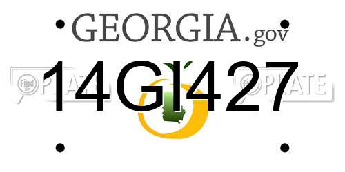14GI427 Georgia License Plate