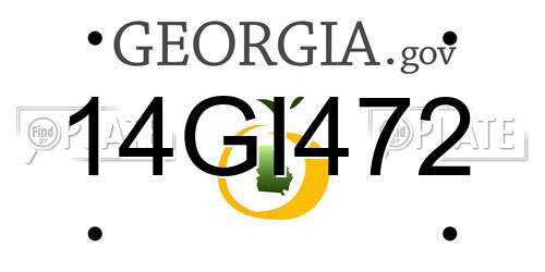 14GI472 Georgia License Plate