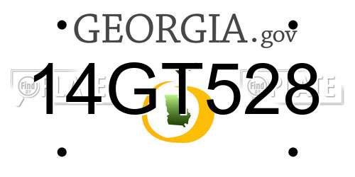 14GT528 Georgia License Plate