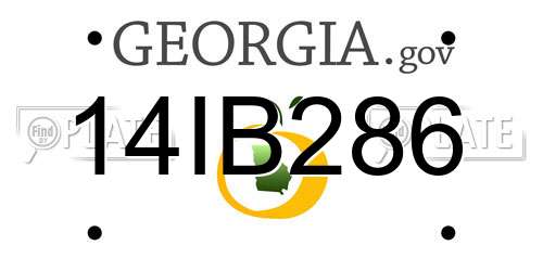 14IB286 Georgia License Plate