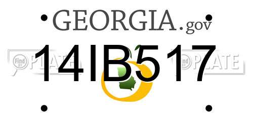 14IB517 Georgia License Plate