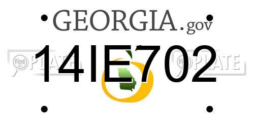 14IE702 Georgia License Plate