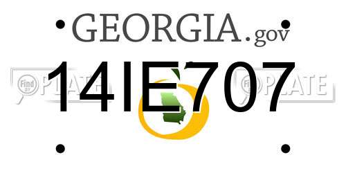 14IE707 Georgia License Plate