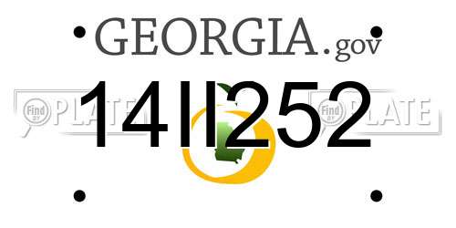 14II252 Georgia License Plate