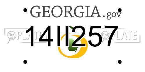 14II257 Georgia License Plate