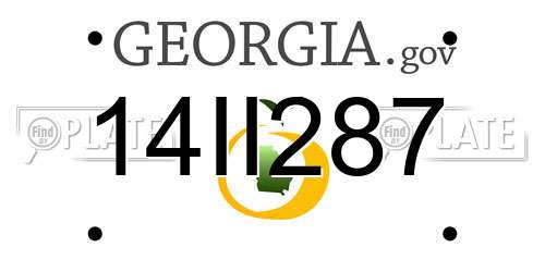 14II287 Georgia License Plate