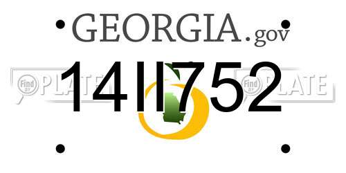 14II752 Georgia License Plate