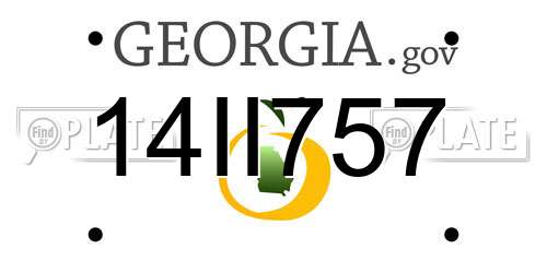 14II757 Georgia License Plate