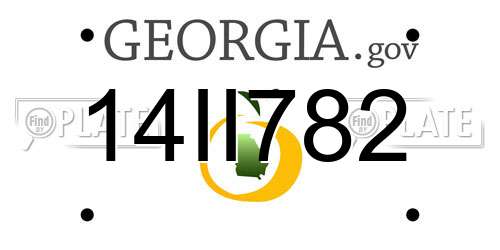 14II782 Georgia License Plate