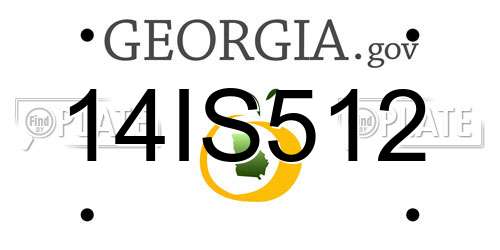 14IS512 Georgia License Plate