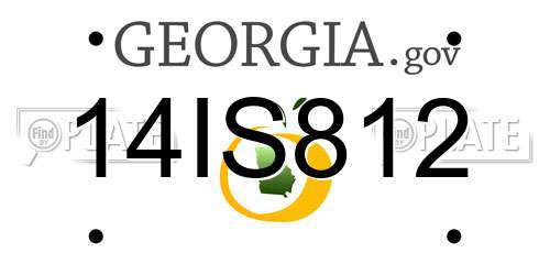 14IS812 Georgia License Plate