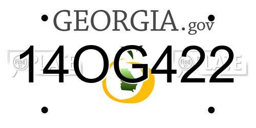 14OG422 Georgia License Plate