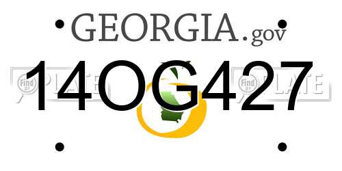 14OG427 Georgia License Plate