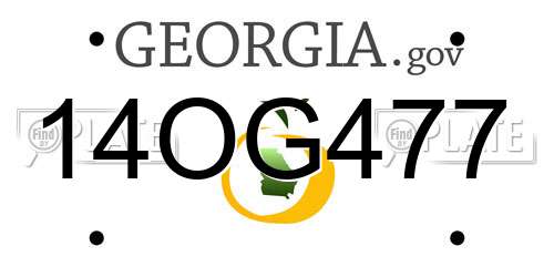 14OG477 Georgia License Plate