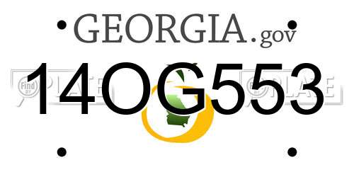 14OG553 Georgia License Plate
