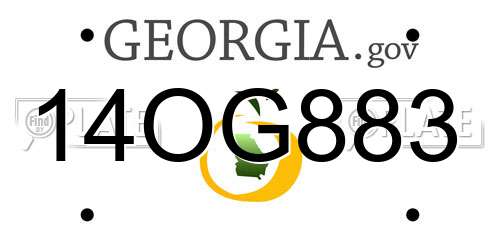 14OG883 Georgia License Plate