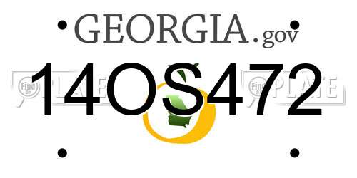14OS472 Georgia License Plate