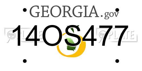 14OS477 Georgia License Plate