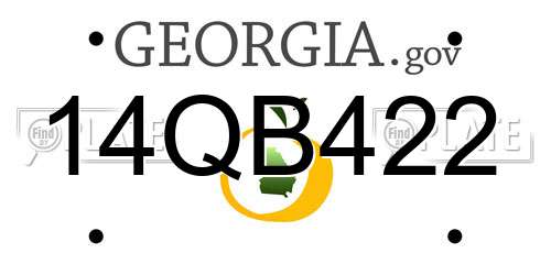 14QB422 Georgia License Plate
