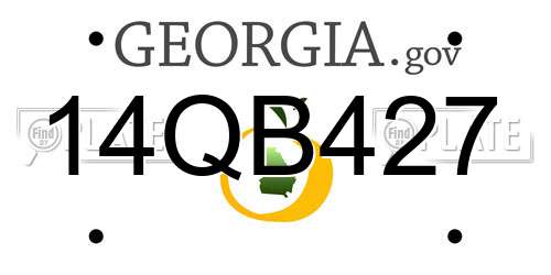 14QB427 Georgia License Plate