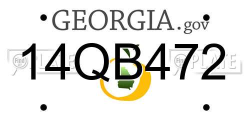 14QB472 Georgia License Plate