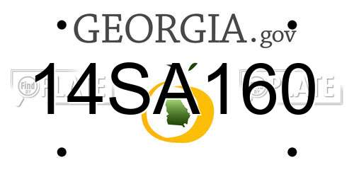 14SA160 Georgia License Plate