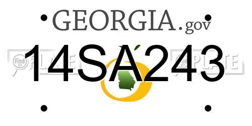 14SA243 Georgia License Plate