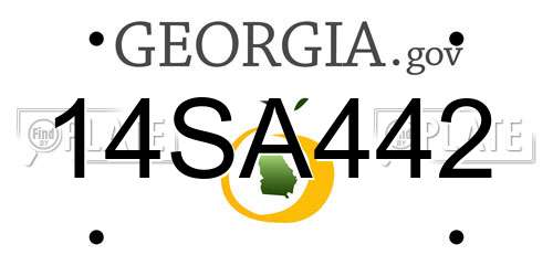 14SA442 Georgia License Plate