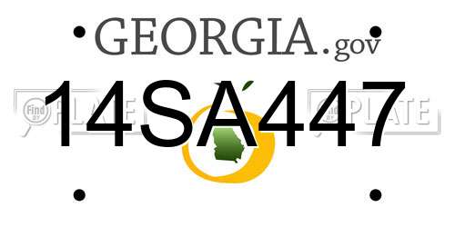 14SA447 Georgia License Plate