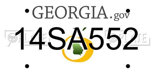 14SA552 Georgia License Plate
