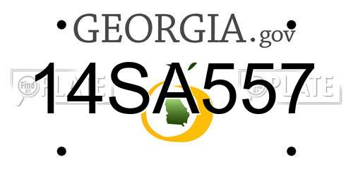 14SA557 Georgia License Plate